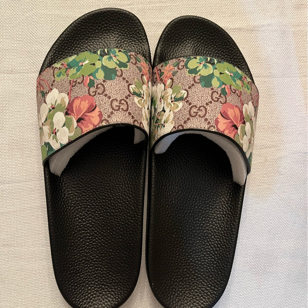 Gucci floral slides